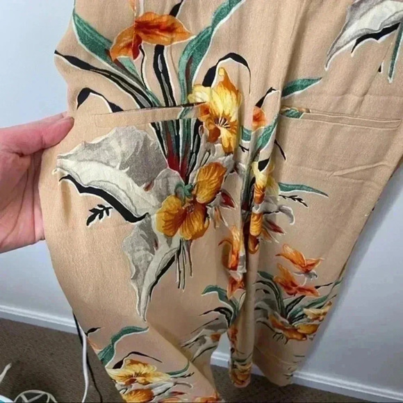 & OTHER STORIES Tan Tropical Flower‎ Wrap Jumpsuit - Picture 6 of 9